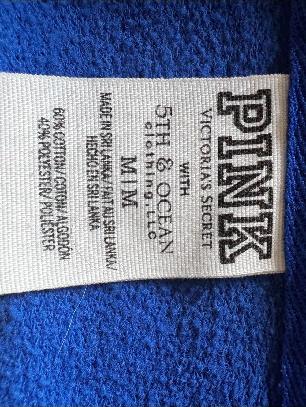 PINK Victoria's Secret Blue Pullover with White Label - Picture 3 of 3